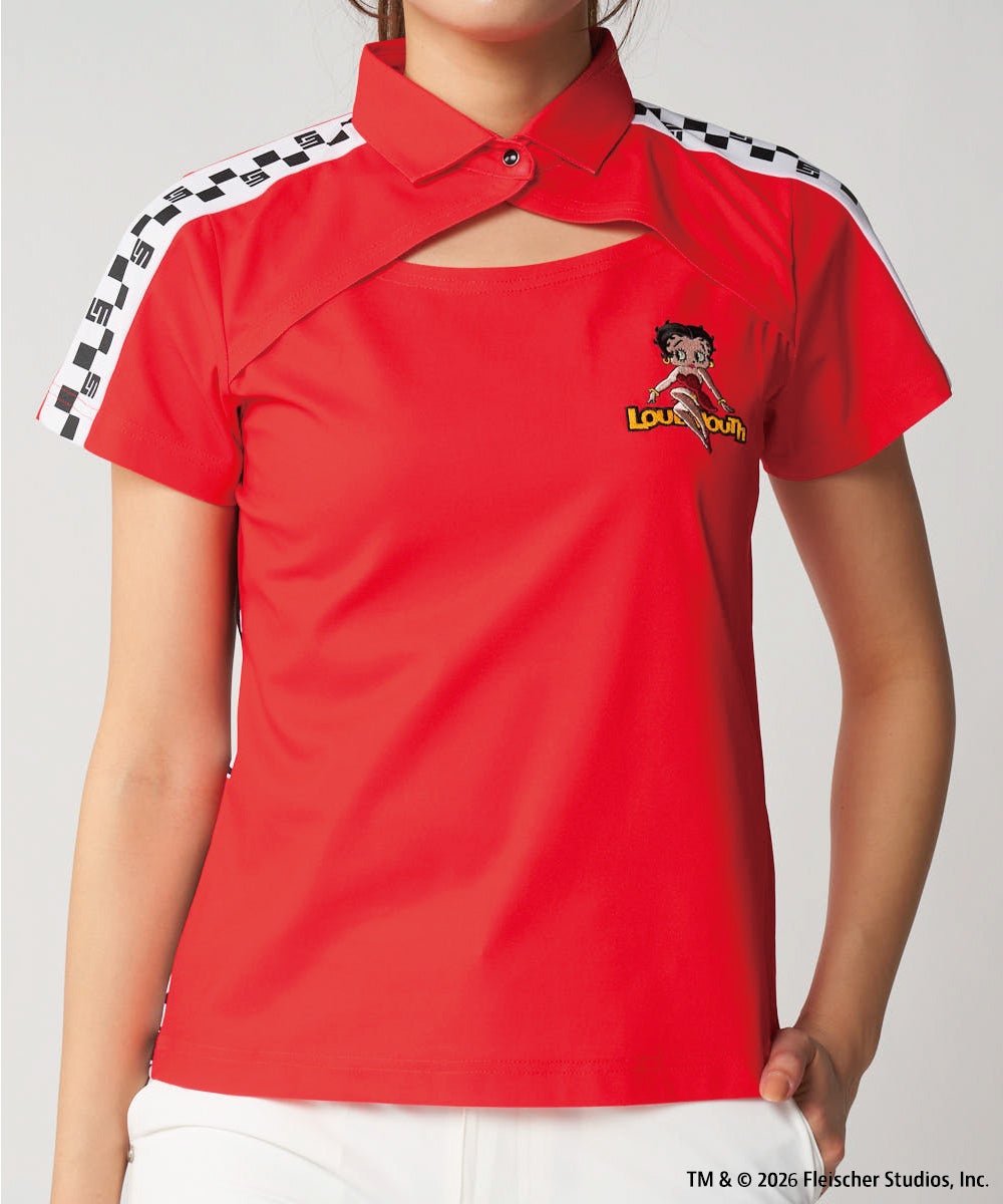 LOUDMOUTH×Betty Boop™ レディース ポロシャツ レッド
