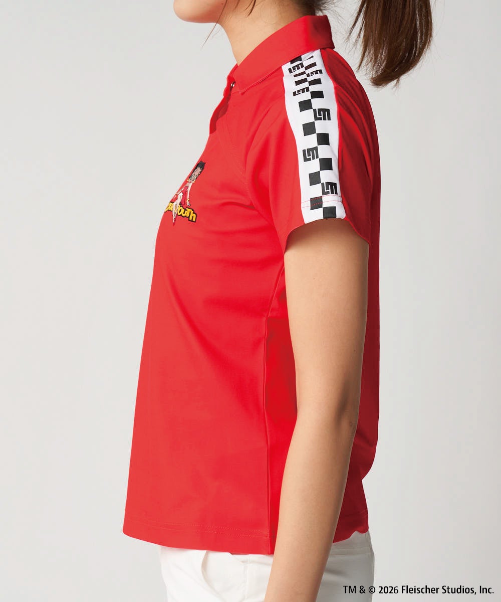 LOUDMOUTH×Betty Boop™ レディース ポロシャツ レッド