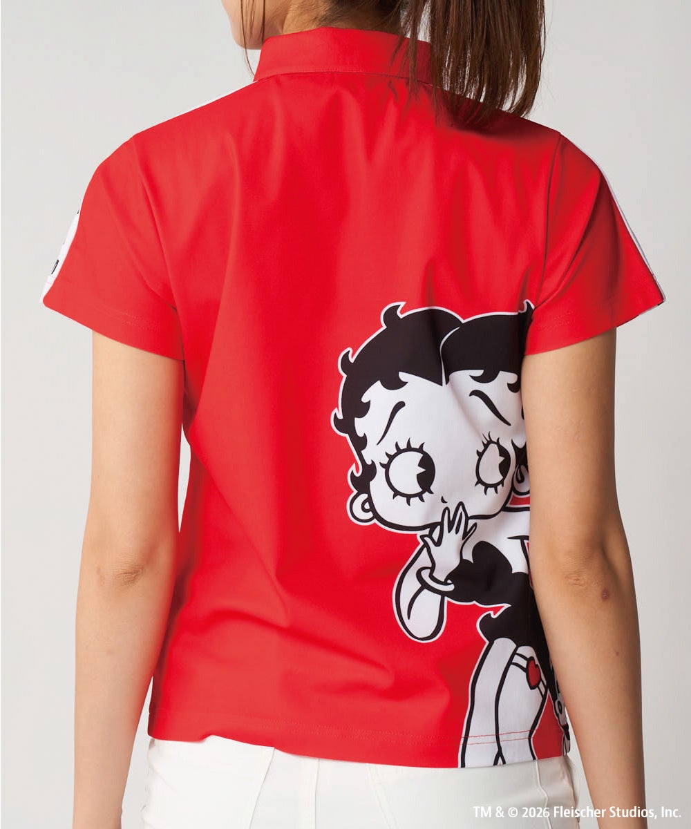 LOUDMOUTH×Betty Boop™ レディース ポロシャツ レッド