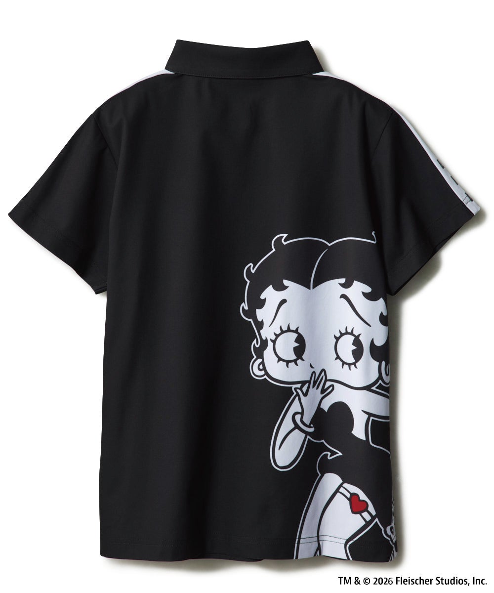 LOUDMOUTH×Betty Boop™ レディース ポロシャツ ブラック