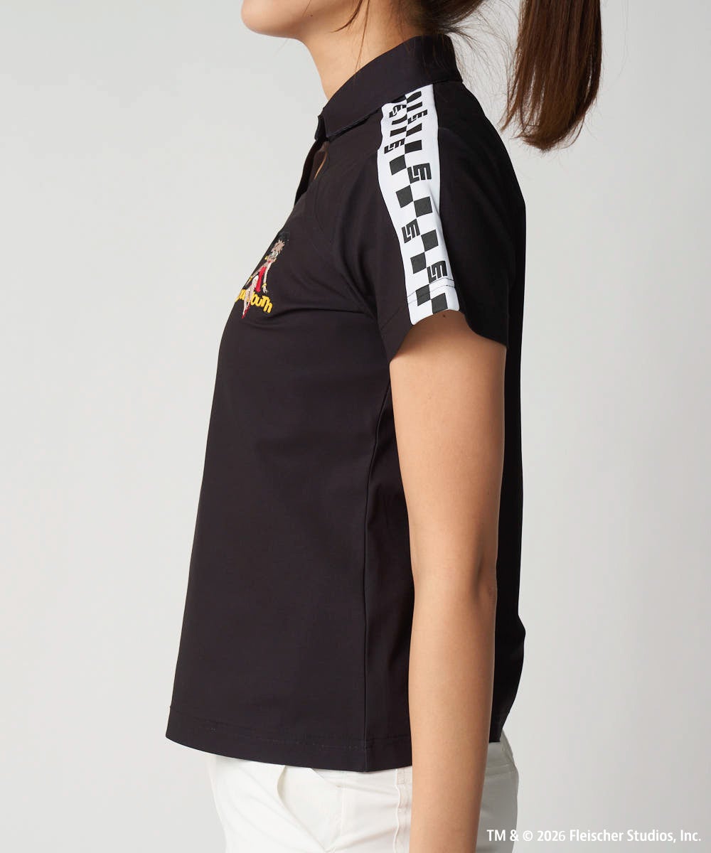 LOUDMOUTH×Betty Boop™ レディース ポロシャツ ブラック