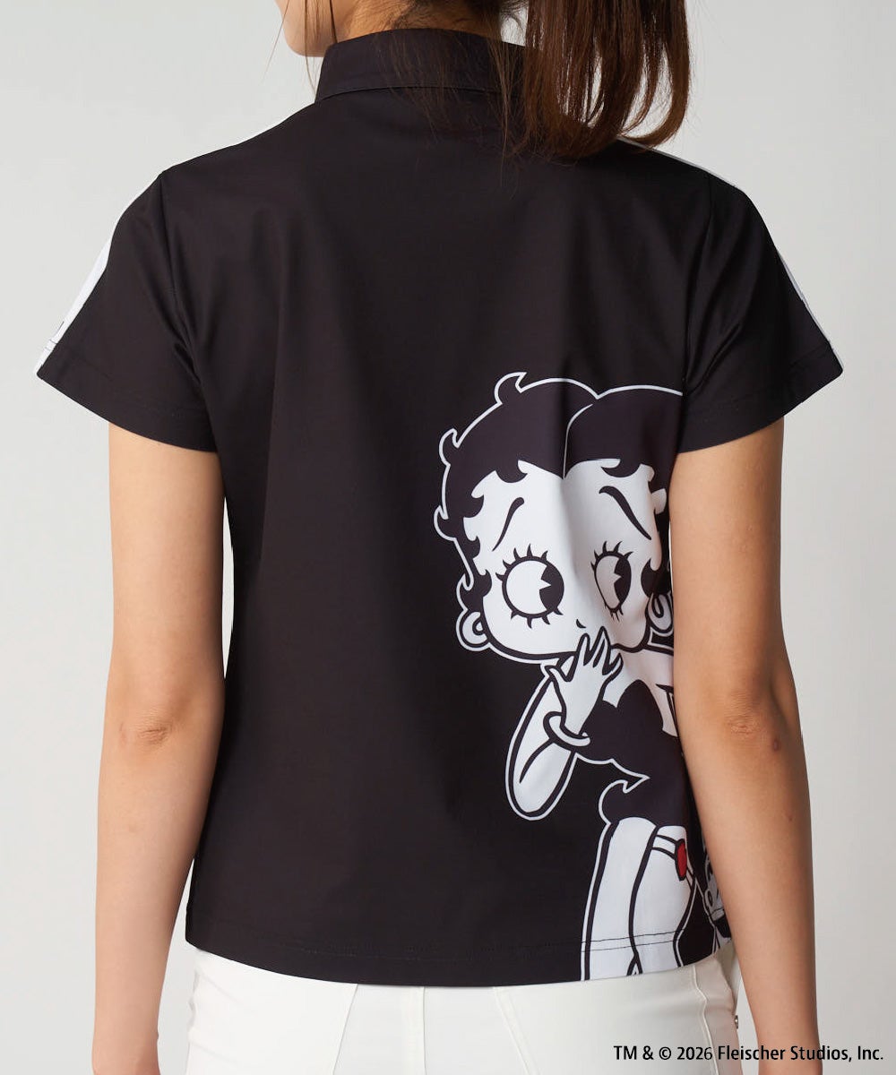 LOUDMOUTH×Betty Boop™ レディース ポロシャツ ブラック