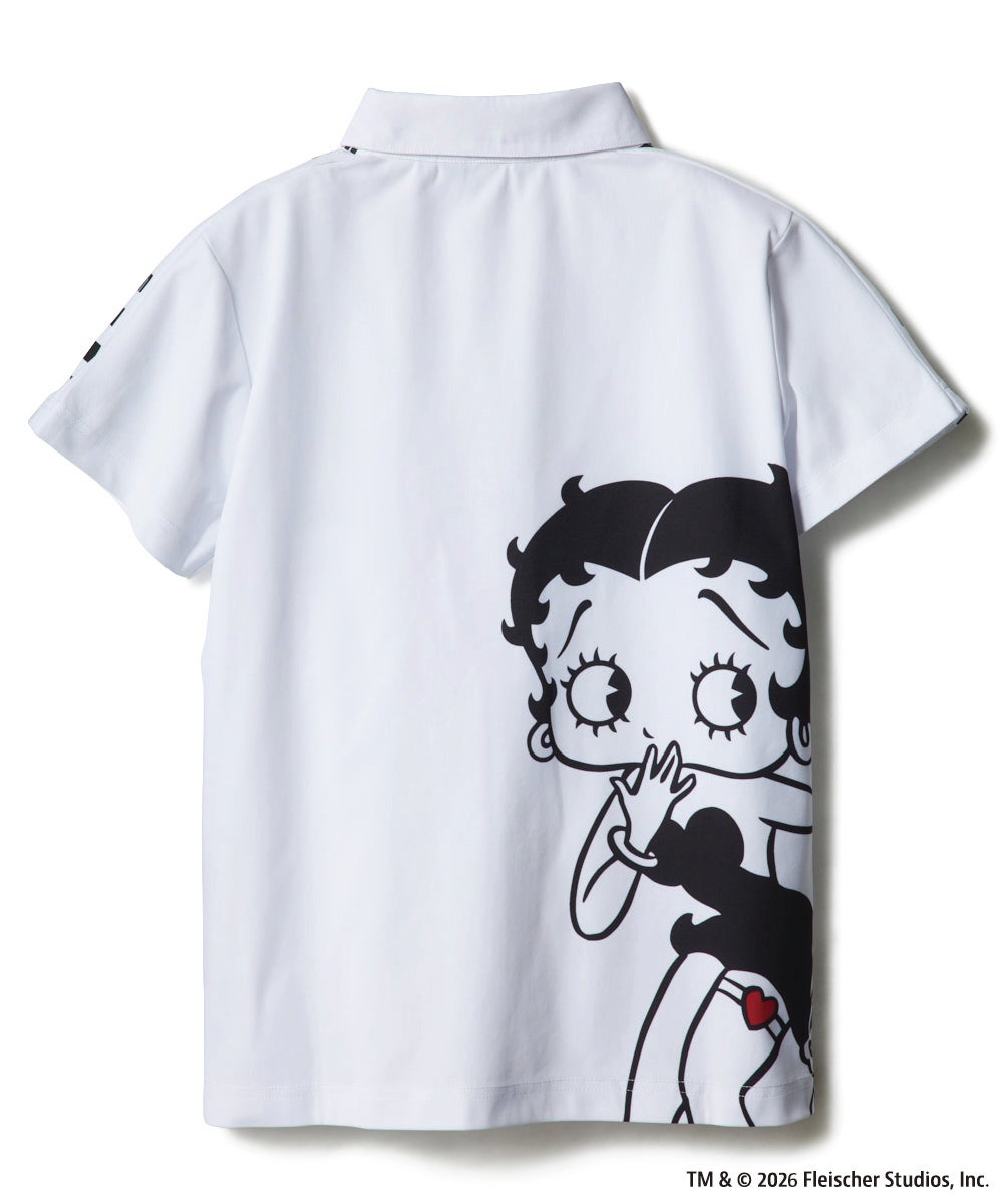 LOUDMOUTH×Betty Boop™ レディース ポロシャツ ホワイト