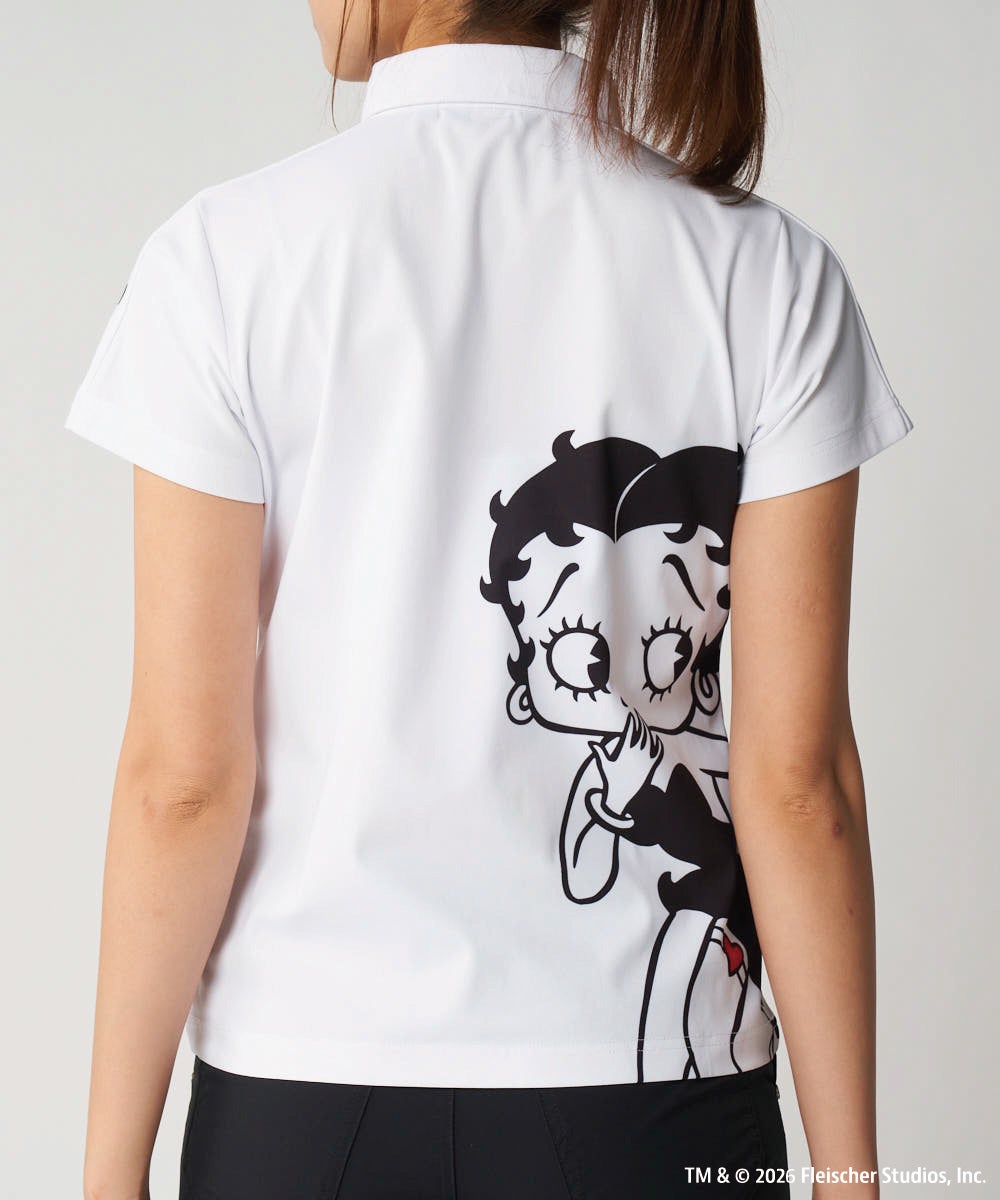 LOUDMOUTH×Betty Boop™ レディース ポロシャツ ホワイト