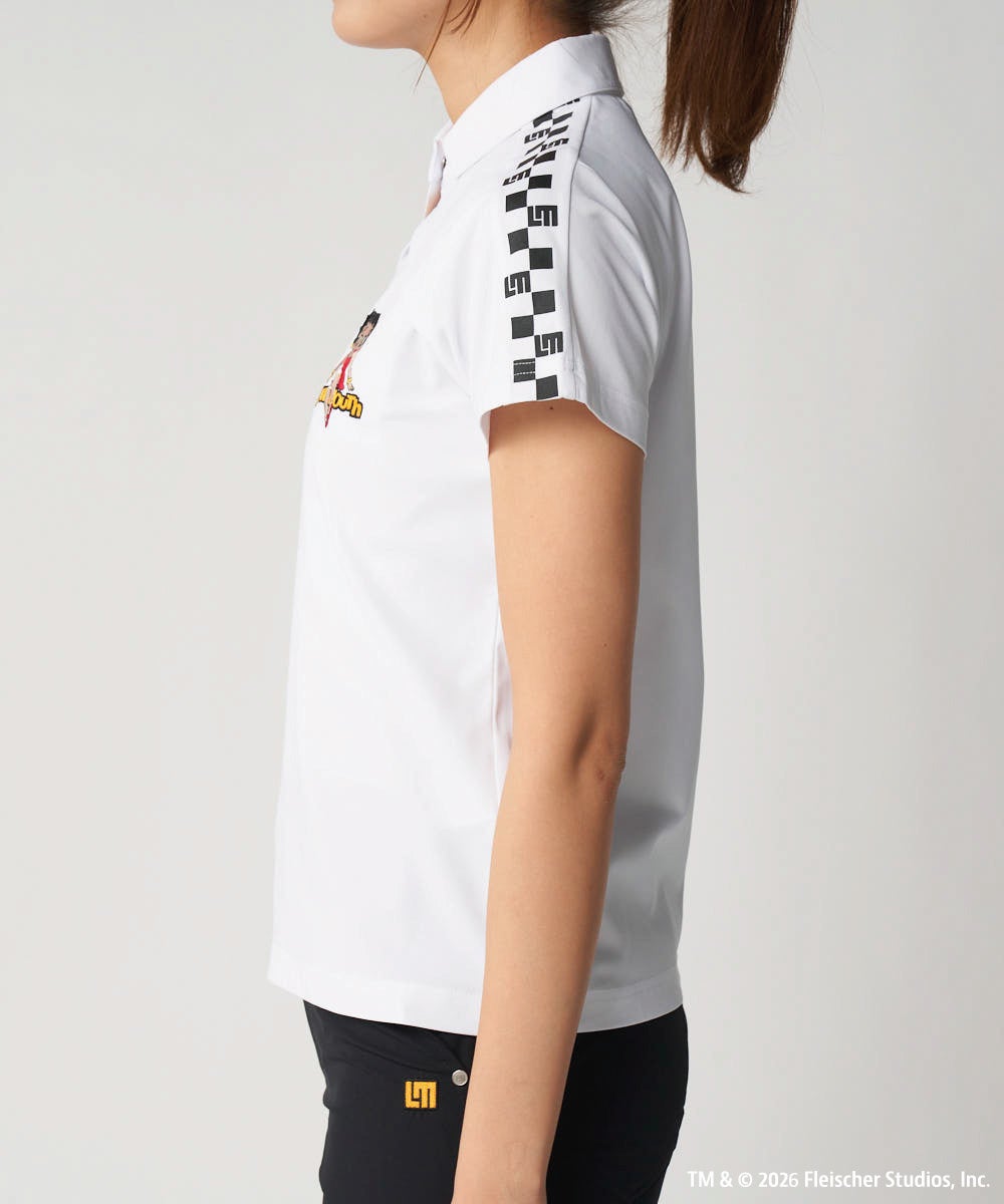 LOUDMOUTH×Betty Boop™ レディース ポロシャツ ホワイト