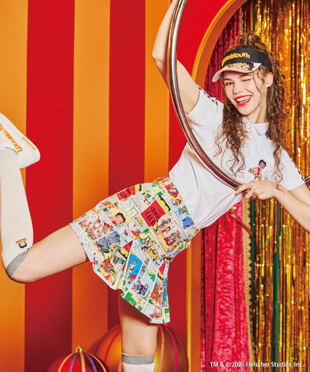 LOUDMOUTH×Betty Boop™ レディース ポロシャツ ホワイト