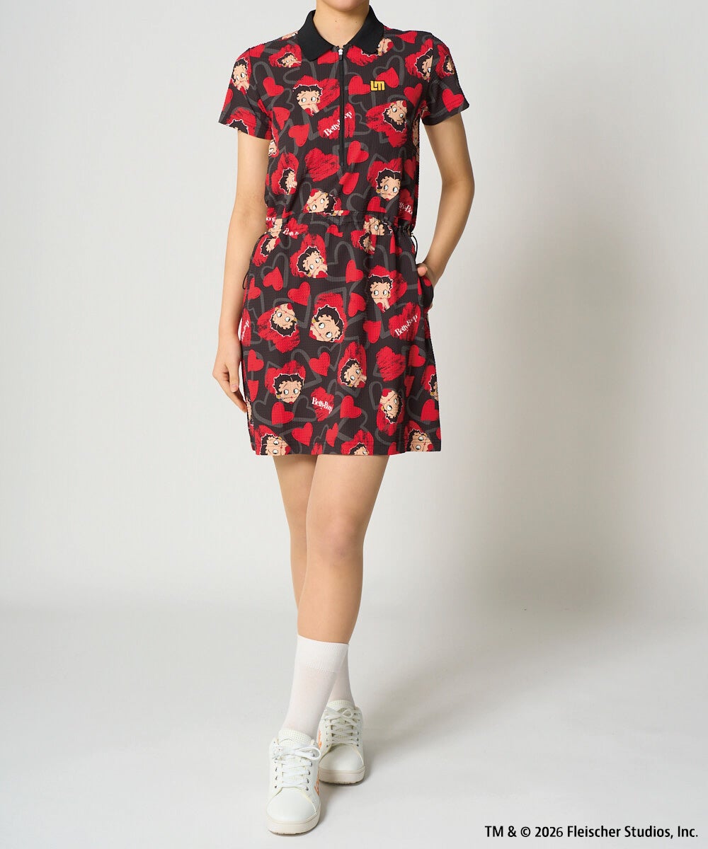 LOUDMOUTH×Betty Boop™ レディース ワンピース Scribble Hearts