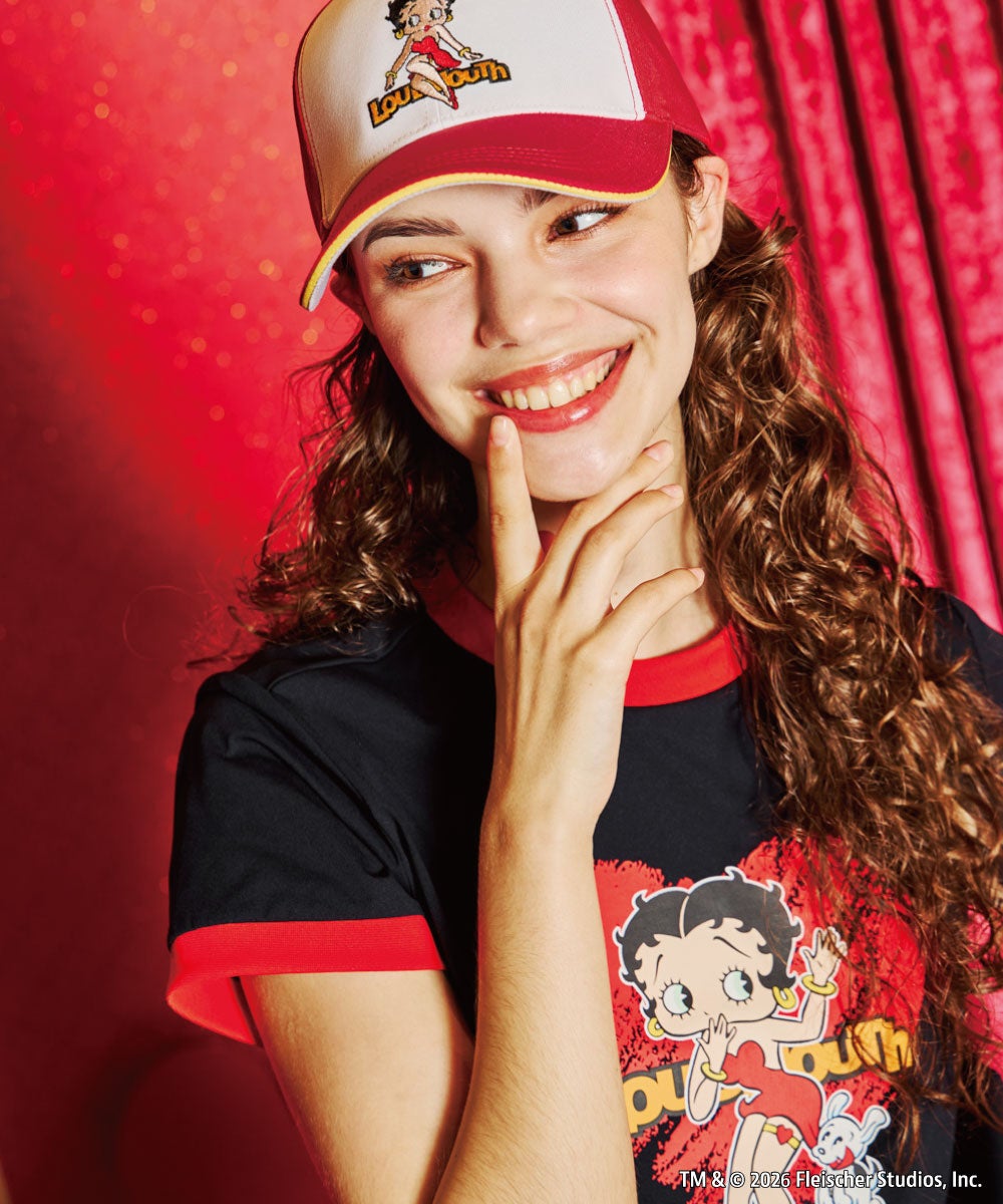 LOUDMOUTH×Betty Boop™ ユニセックス キャップ レッド