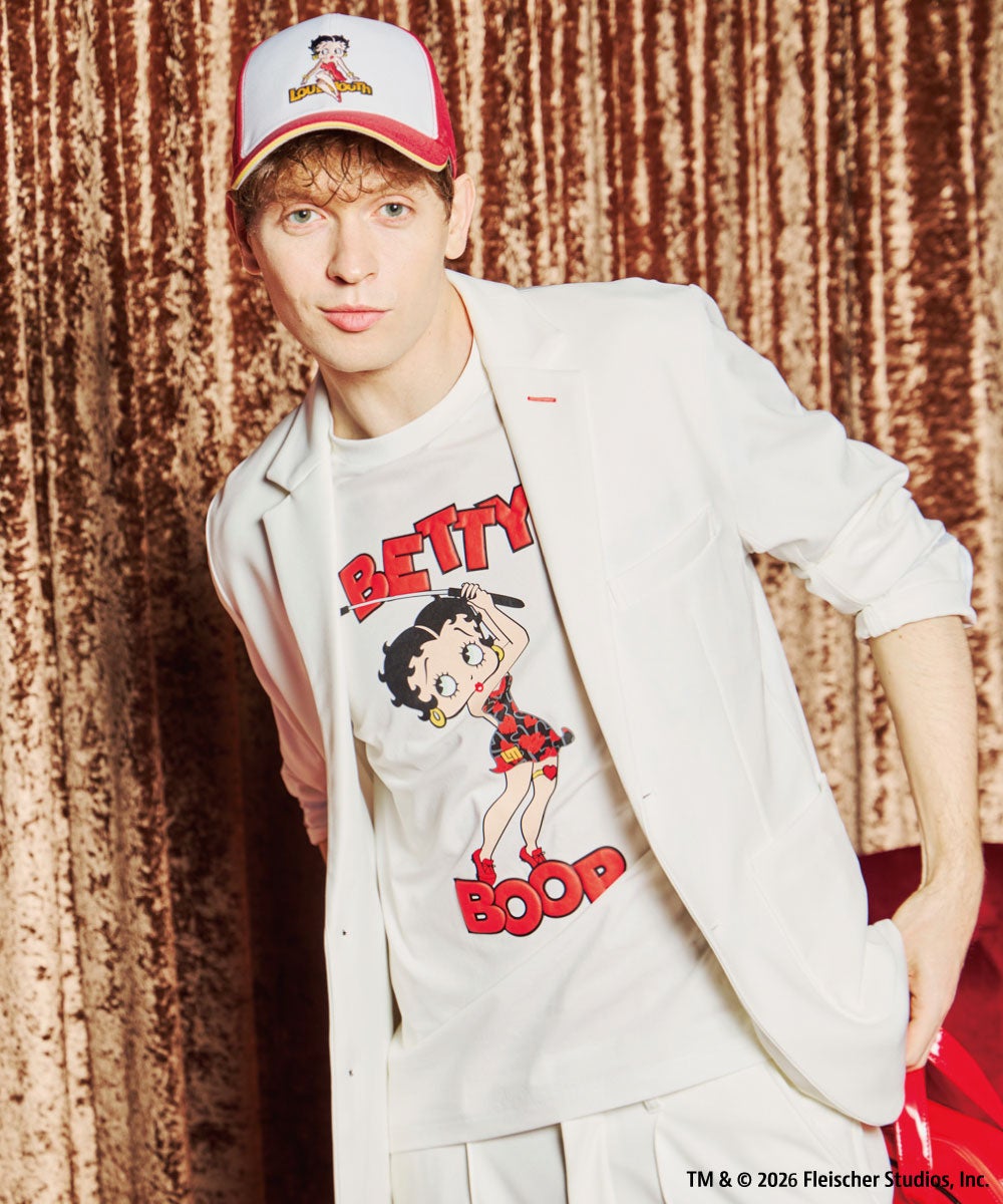 LOUDMOUTH×Betty Boop™ ユニセックス キャップ レッド