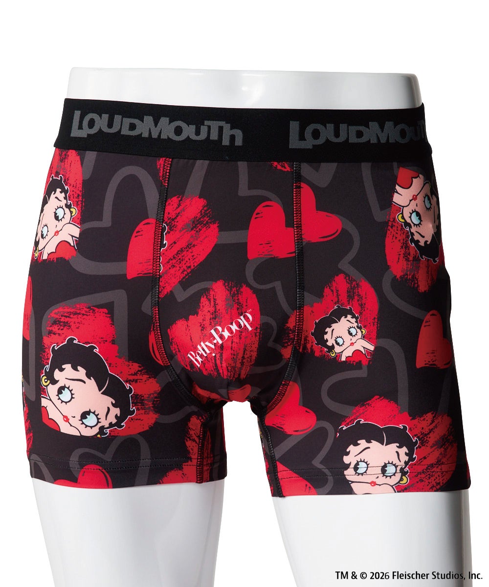 LOUDMOUTH×Betty Boop™ メンズ ボクサーパンツ Scribble Hearts