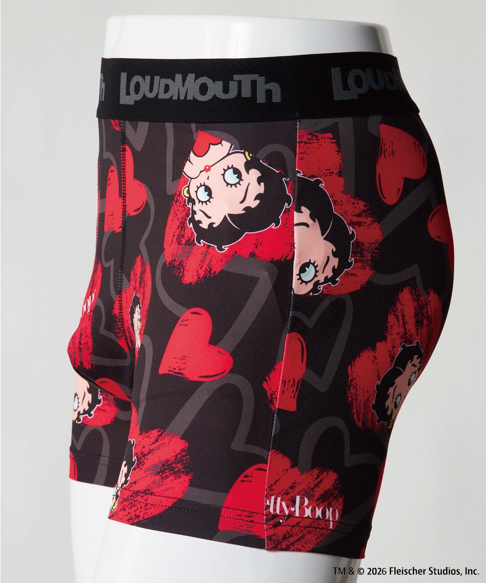 LOUDMOUTH×Betty Boop™ メンズ ボクサーパンツ Scribble Hearts