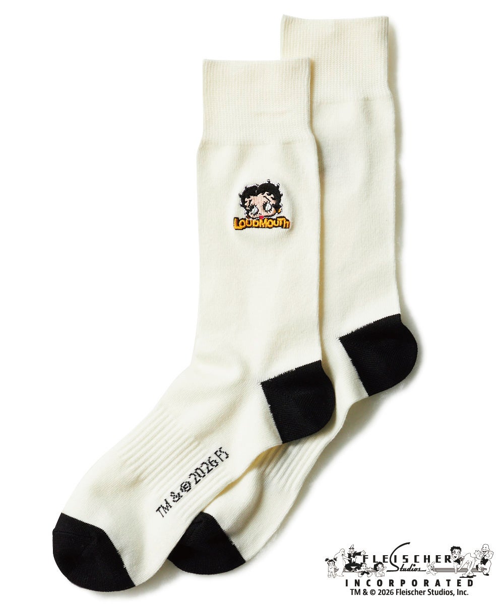 LOUDMOUTH×Betty Boop™ メンズ ソックス ホワイト | LOUDMOUTH JAPAN