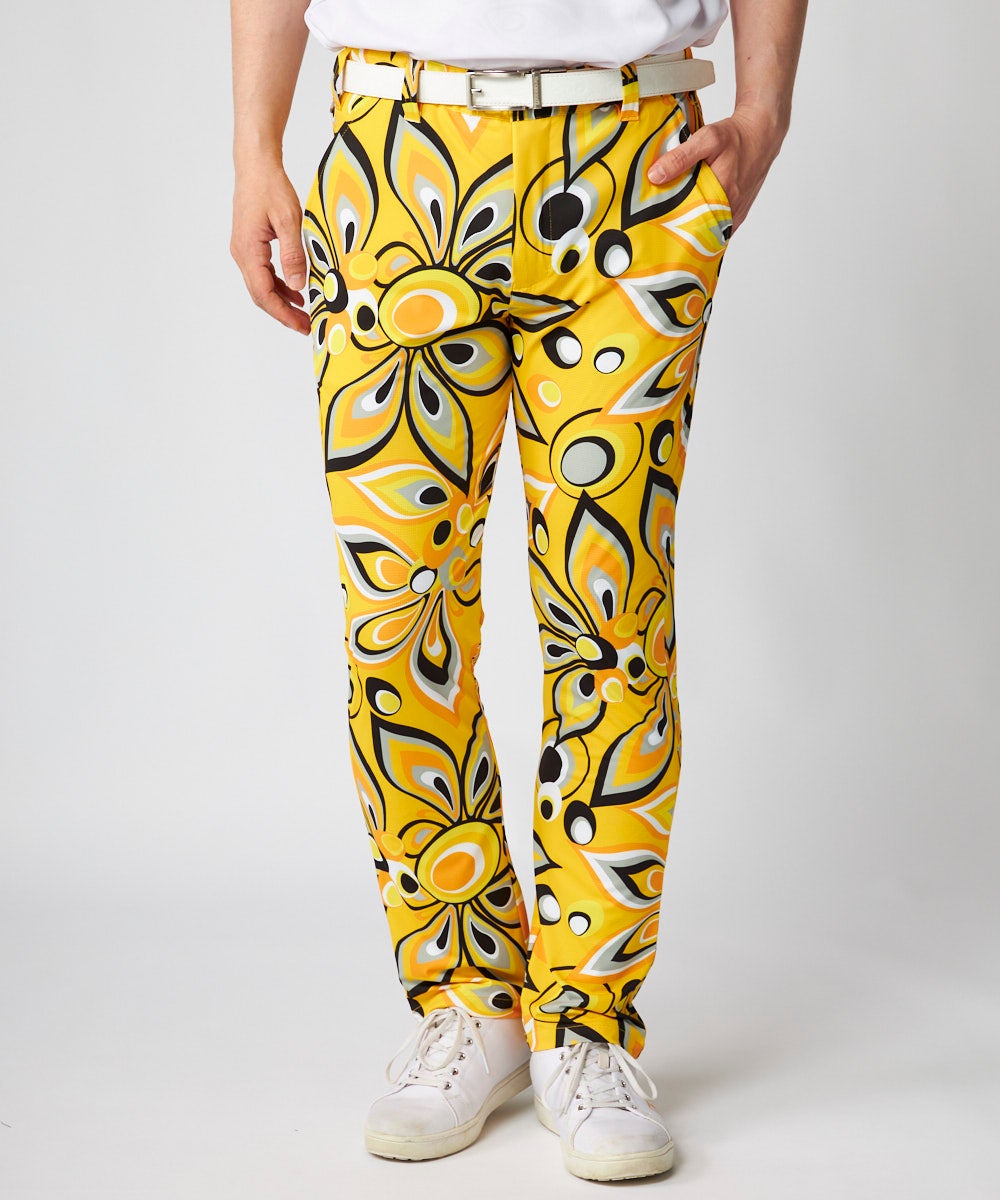 メンズ 柄ロングパンツ Shagadelic Yellow/シャガデリックイエロー