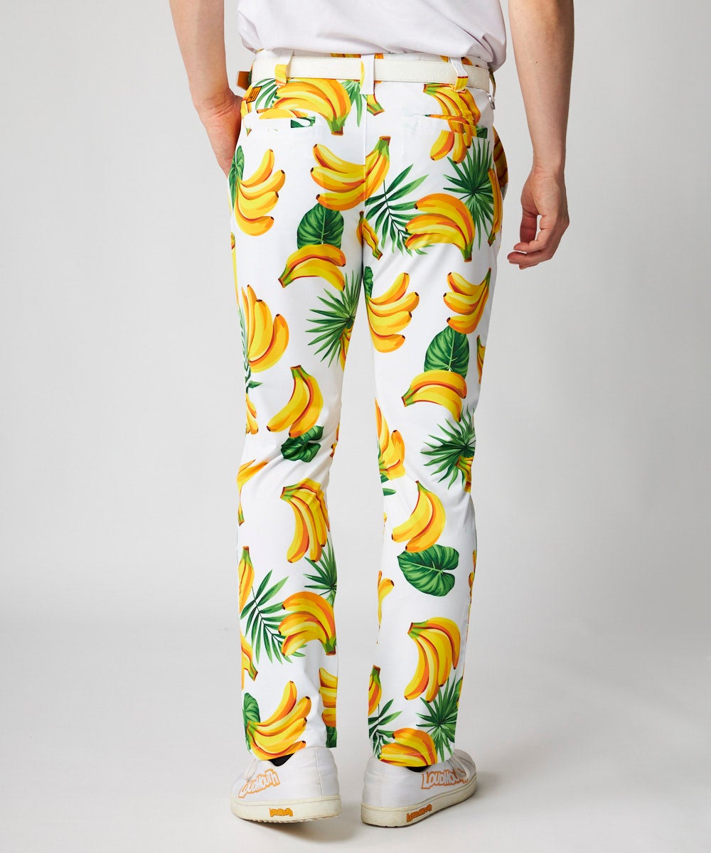メンズ 柄ロングパンツ Bananas-White/バナナホワイト | LOUDMOUTH JAPAN
