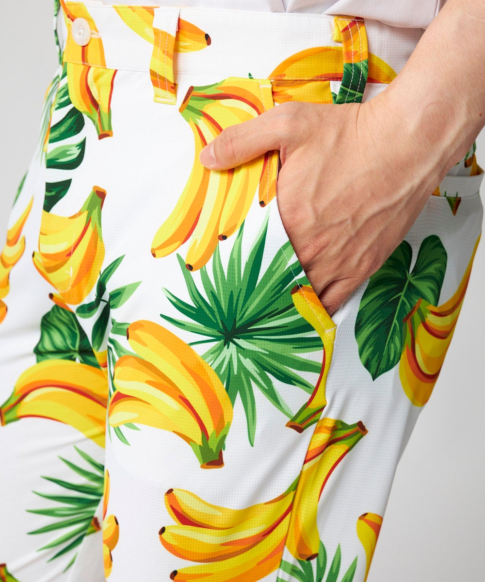 メンズ 柄ロングパンツ Bananas-White/バナナホワイト | LOUDMOUTH JAPAN