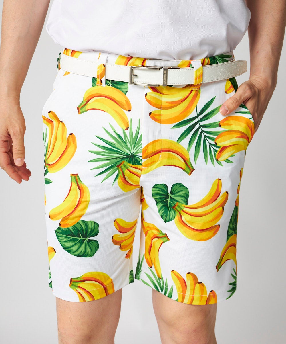 BANANATIME 花柄 ショートパンツ Mサイズ メンズ 柄ショートパンツ Bananas-White/バナナホワイト | LOUDMOUTH JAPAN