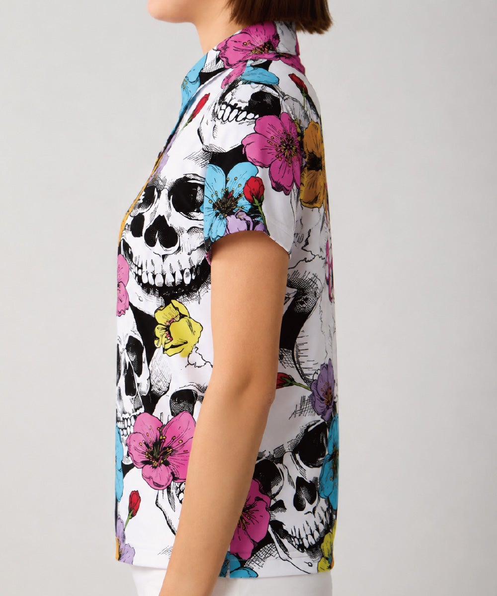 レディース 柄ポロシャツ Skull Flowers/スカルフラワーズ | LOUDMOUTH