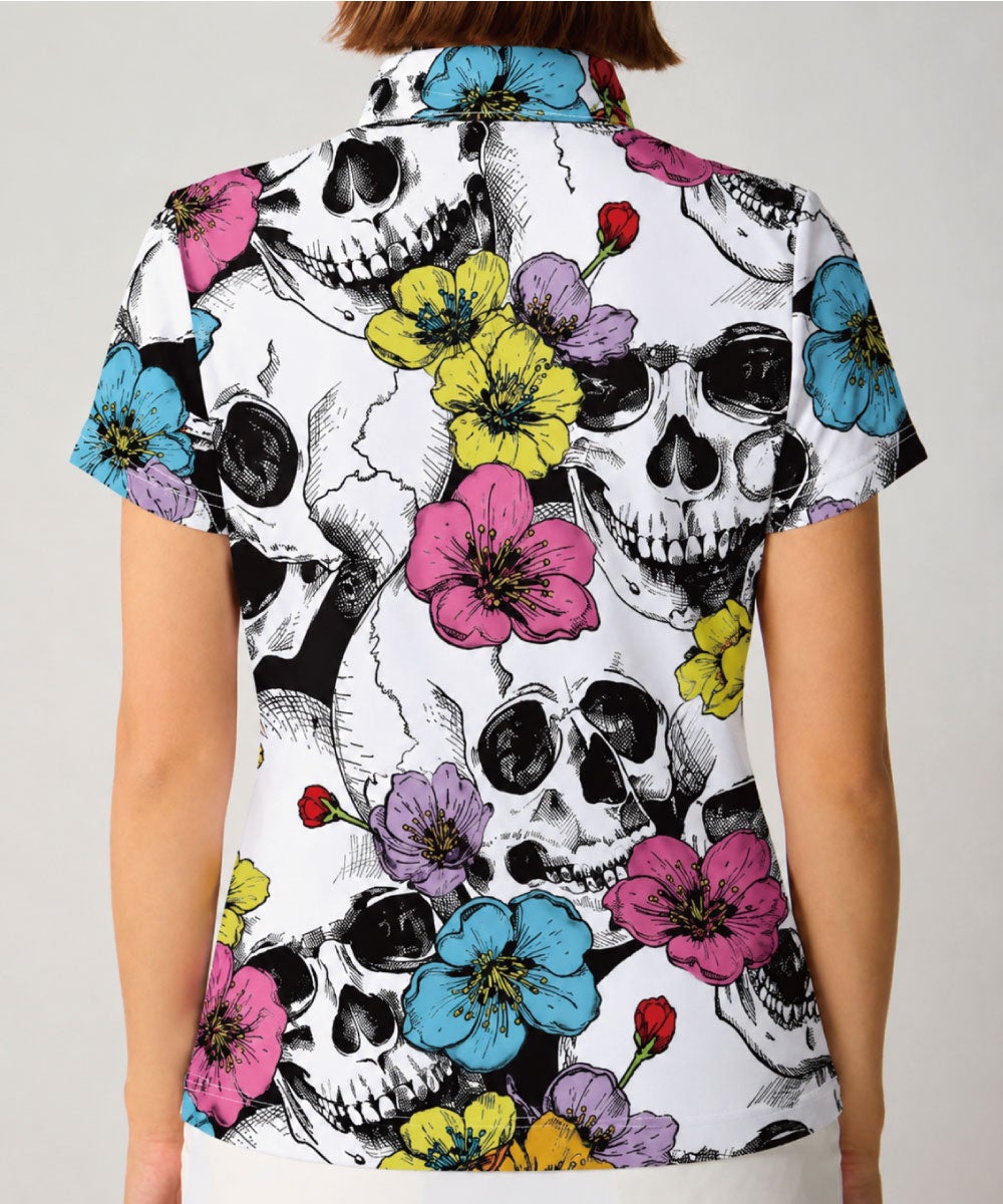 レディース 柄ポロシャツ Skull Flowers/スカルフラワーズ | LOUDMOUTH