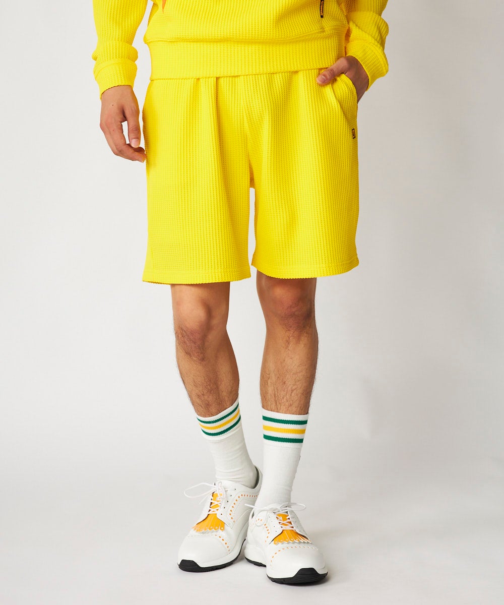 メンズ UVドライワッフルショートパンツ イエロー | LOUDMOUTH JAPAN