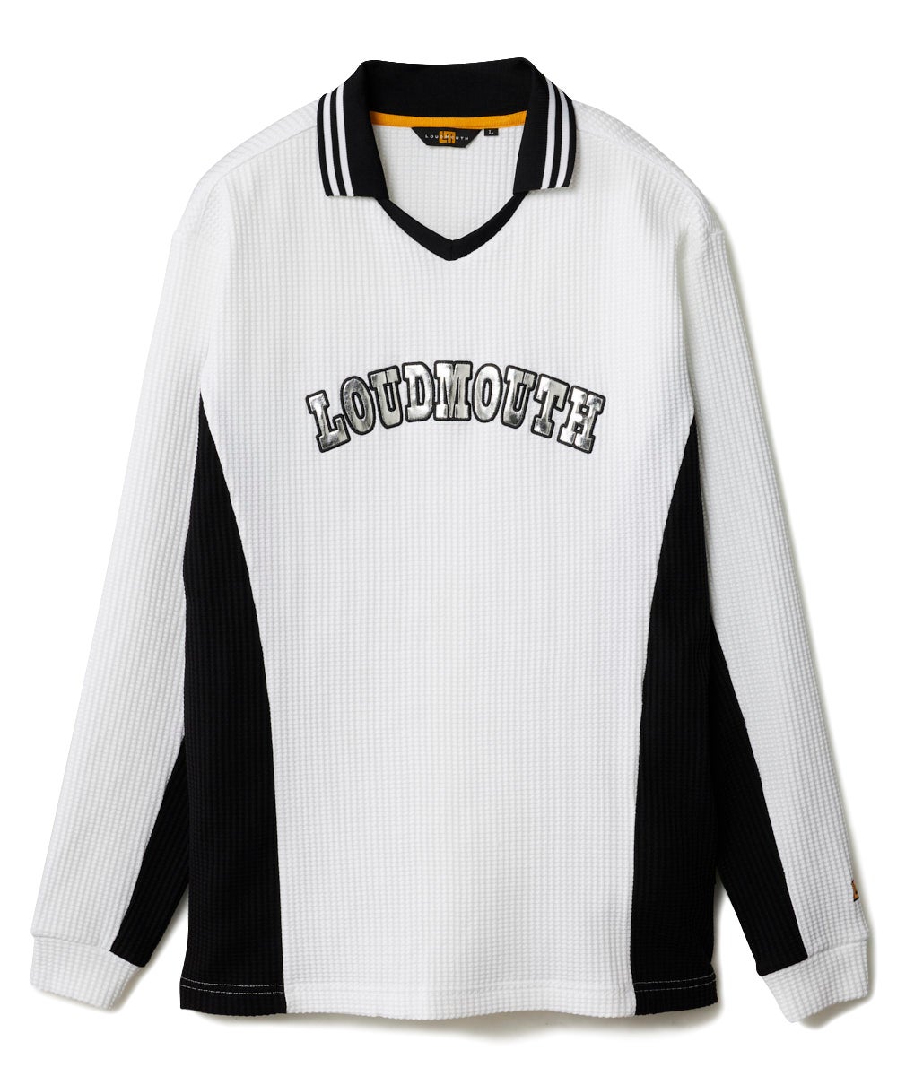 メンズ UVドライワッフルロングスリーブシャツ ホワイト | LOUDMOUTH JAPAN