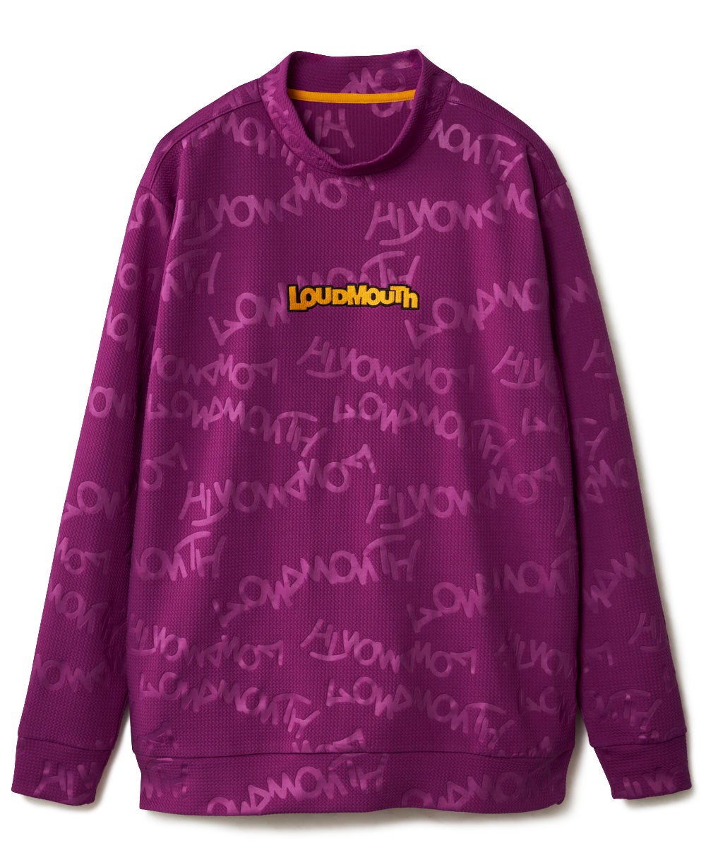 メンズ 膨れエンボスモックネックシャツ パープル | LOUDMOUTH JAPAN
