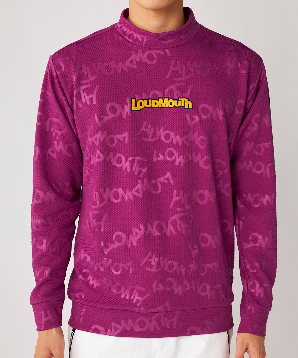 LOUDMOUTH メンズ モックネックパープル LLサイズ メンズ 膨れエンボスモックネックシャツ パープル | LOUDMOUTH JAPAN