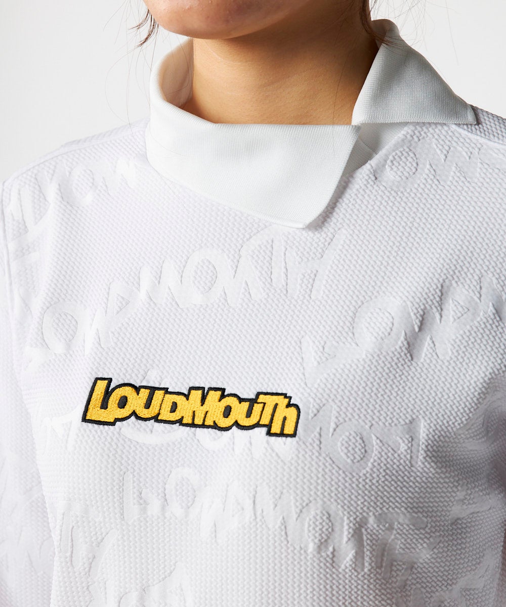 レディース 膨れエンボスモックネックシャツ オフホワイト | LOUDMOUTH