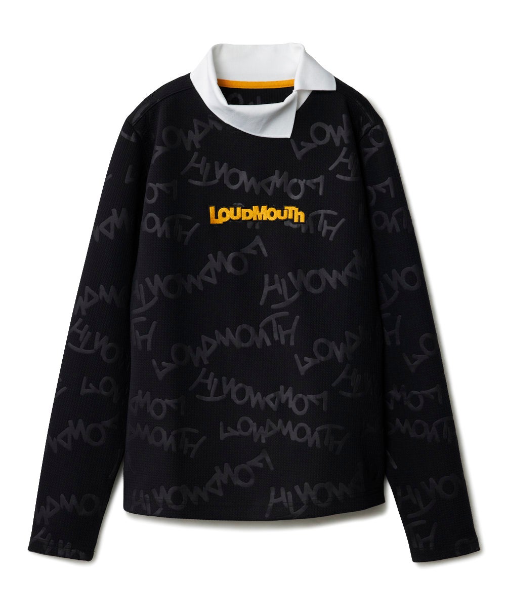 レディース 膨れエンボスモックネックシャツ ブラック | LOUDMOUTH JAPAN