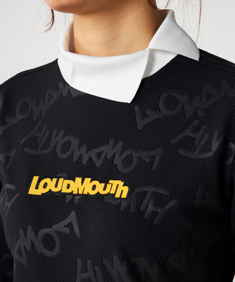 レディース 膨れエンボスモックネックシャツ ブラック | LOUDMOUTH JAPAN