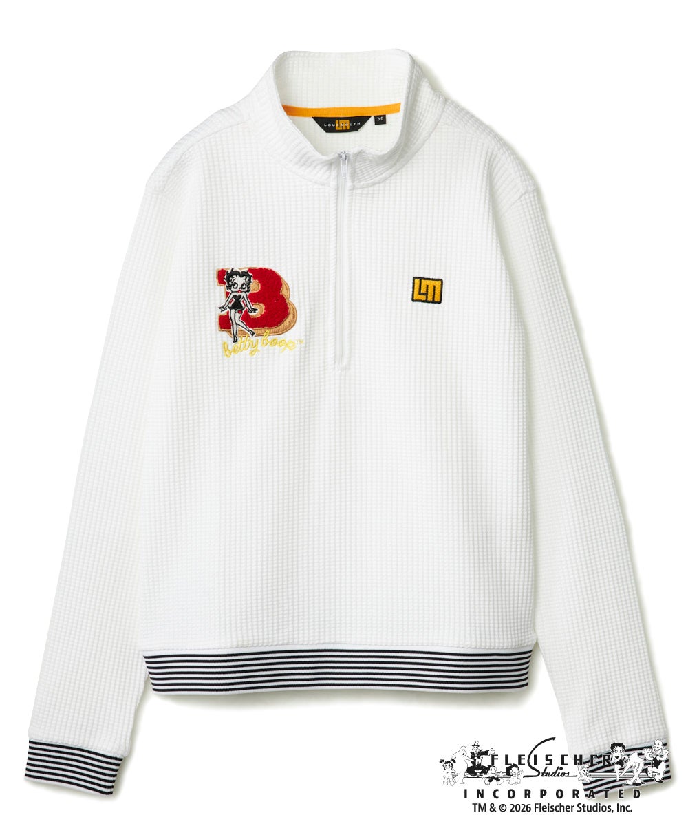 LOUDMOUTH×Betty Boop™ レディース ワッフルハーフZIPシャツ