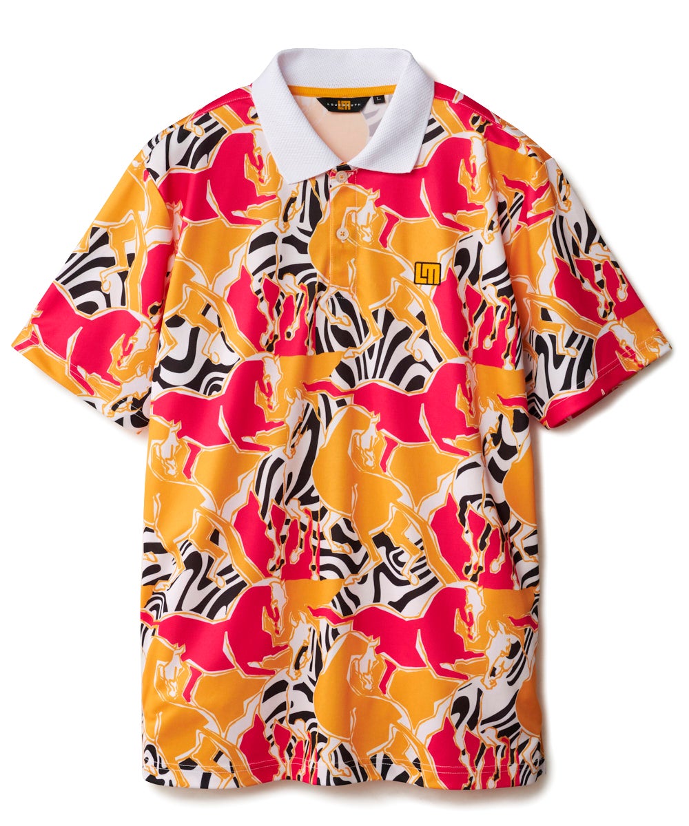 Loudmouth ゼブラ柄 ポロシャツ 半袖 Lサイズ メンズ NEW鹿の子柄ポロシャツ Zebrastang/ゼブラスタング | LOUDMOUTH